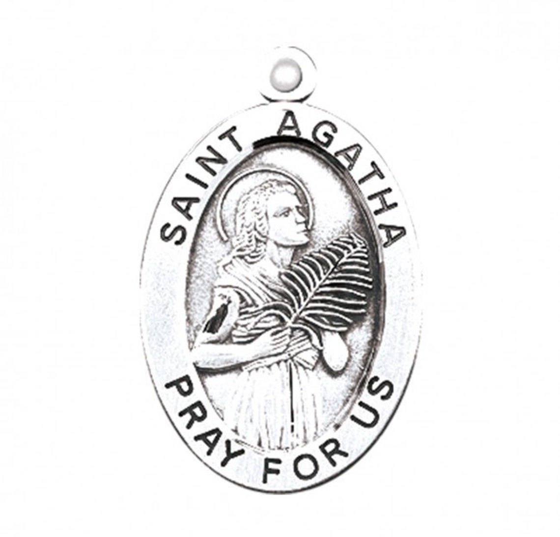 Saint Agatha Pray for Us Sterling Silver Medal Catholic Saint Etsy
