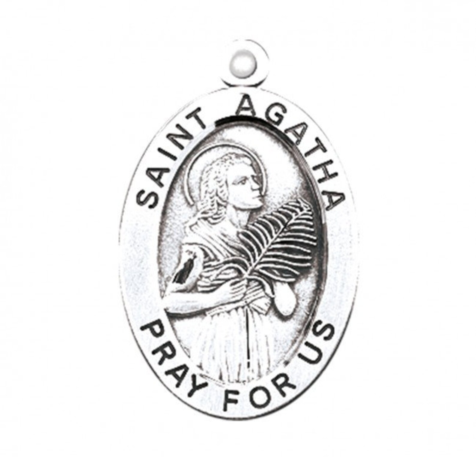 Saint Agatha Pray for Us Sterling Silver Medal Catholic Saint Etsy