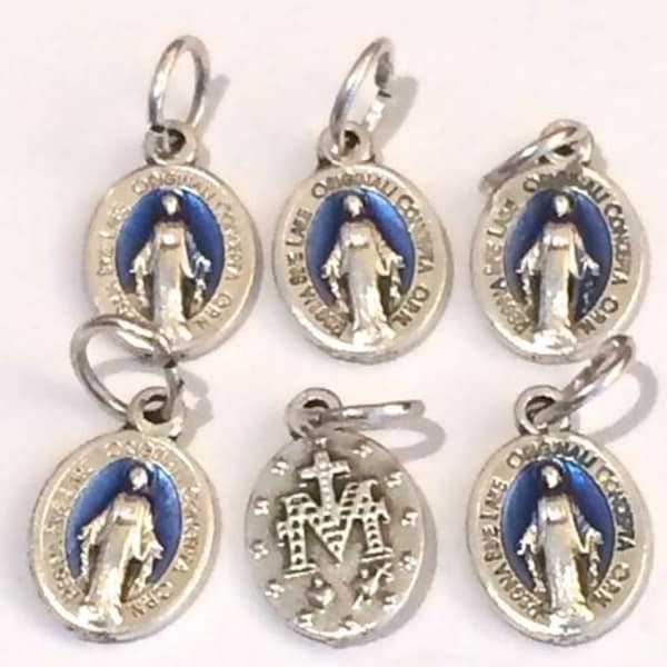 Madonna Miraculous 1/2 Inch Extra Small  Medals Double sided Set of 6