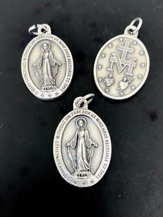 MIRACULOUS MEDAL Virgin Mary From ITALY Set of 3 Best Quality | Etsy