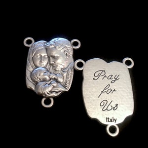 Holy Family Nativity Rosary Center Piece Medal LOT OF 2 Rosary or Necklace Center for Chaplet ITALY Beattitudes Gifts