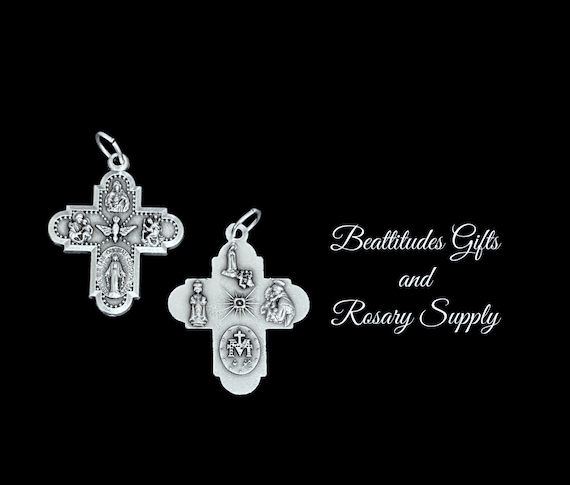 DONNA Jesus Four Way Cross Double Sided Medal INCH LARGE Set of