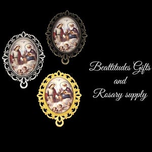 Holy Trinity JESUS Rosary Center Piece  LARGE  God the Father The Son And the Holy Spirit Connector centerpiece