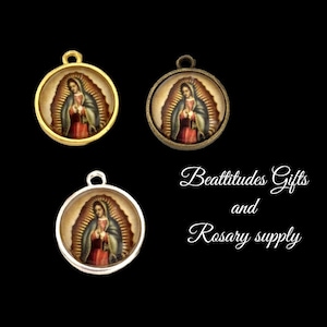 Our Lady Of Guadalupe PETITE CHARM Bracelet pendants Catholic Virgin Mary Madonna Rosary Dangle SMALL