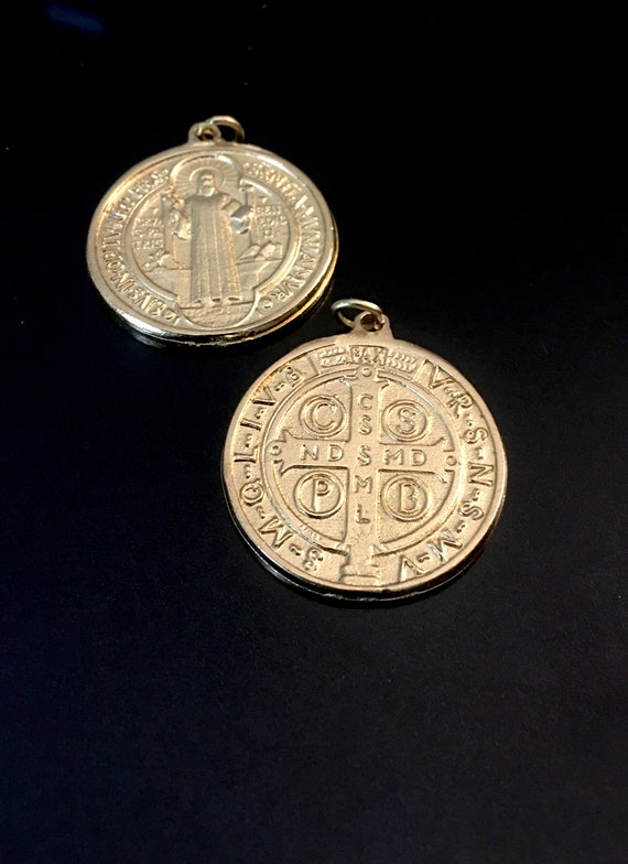 St. Benedict Medal In a Gold Frame