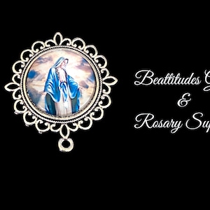 Our Lady of Grace Rosary Center Large Size Hand Made Catholic Centerpiece Connector