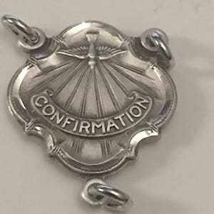 Confirmation 7 spirits Holy Spirit Dove Small Sterling Silver Rosary Center Piece for Chaplet or Small Rosary Small 3/4 Inch