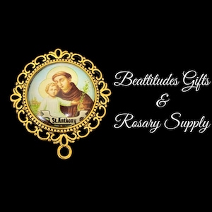 Saint Anthony Ornate Large Rosary Center Catholic Medal Rosary Part Chaplet Centerpiece Center Piece Jewelry Connector