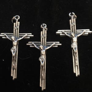 Jesus  Modern style Crucifix Lot of 3 Rosary or Pendant  Cross  Christian cross 1.75 Inch Tall