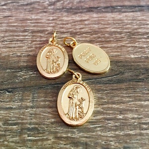 Saint Francis with Wolf Pray for Us  Gold Tone Lot of 3 Double Sided Catholic Medal
