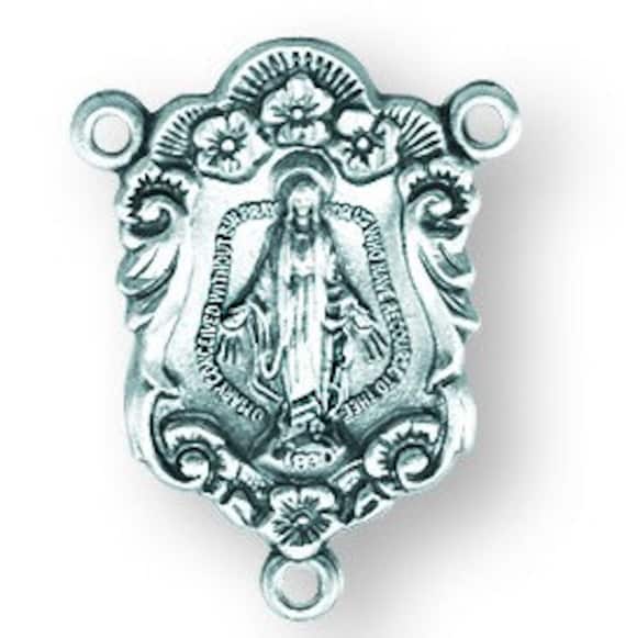 Miraculous Medal Madonna Sterling Silver Double Sided Rosary