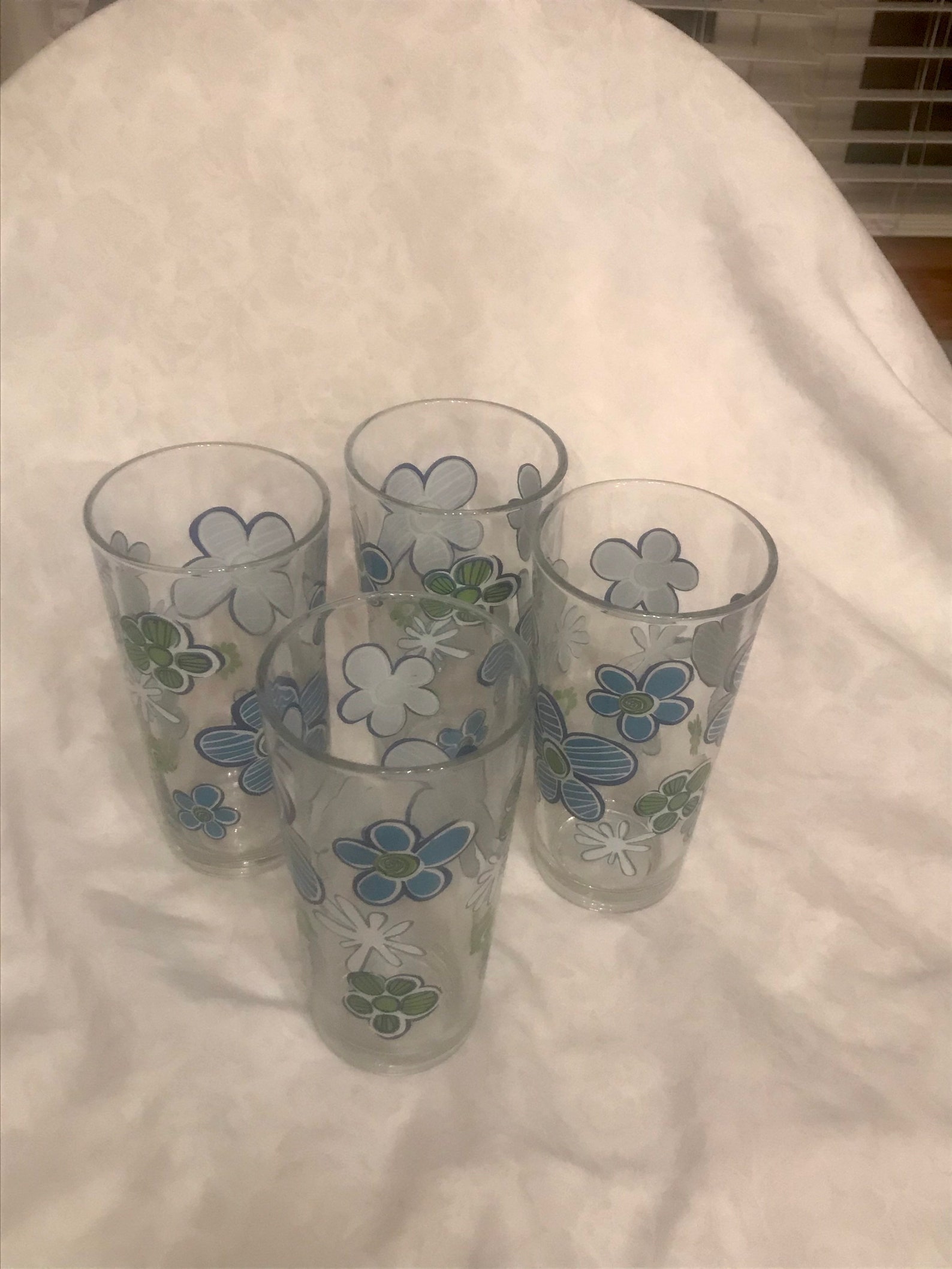Vintage Daisy Flower Drinking Glasses Set of 4 Highball Etsy