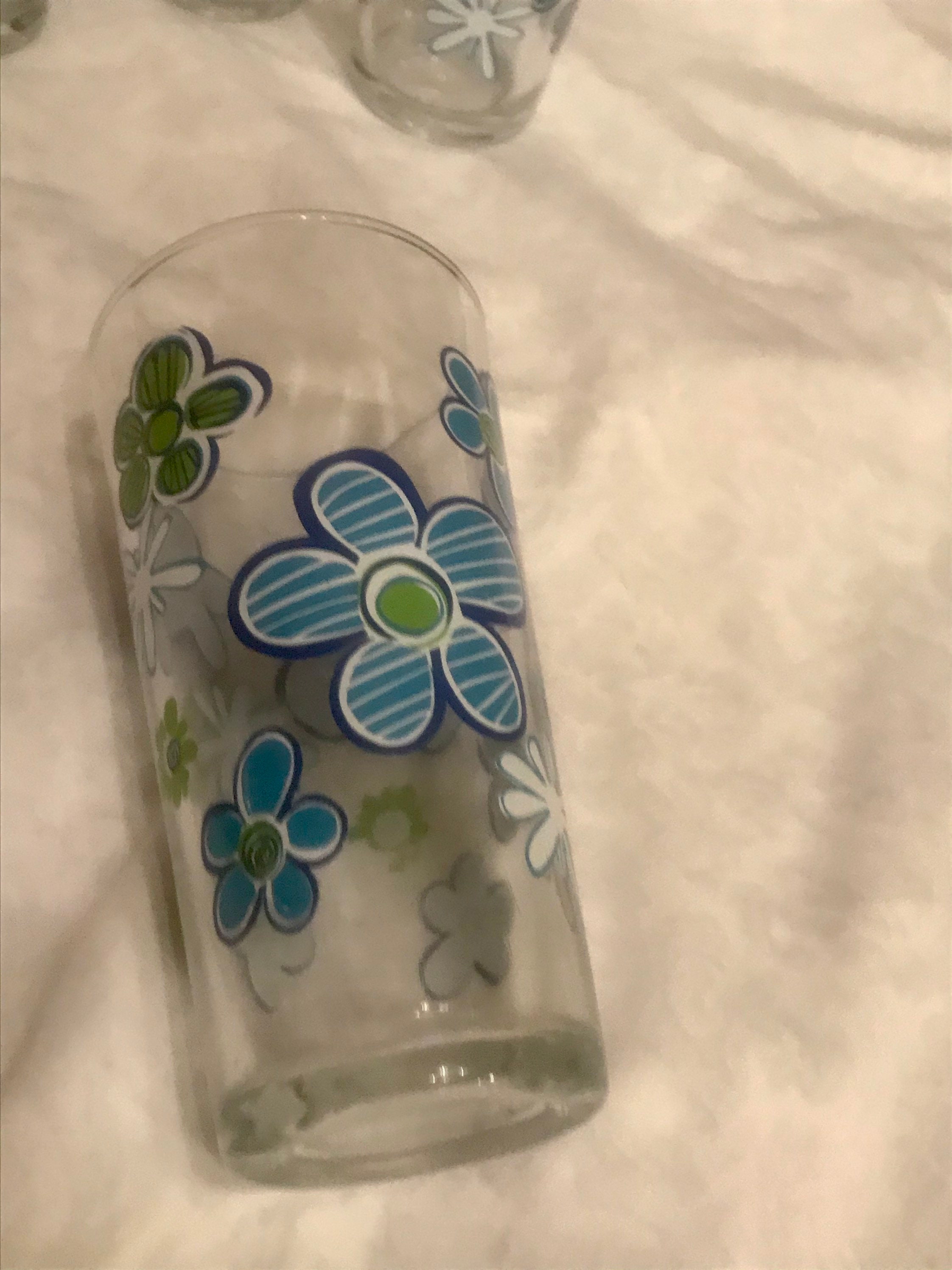 Vintage Daisy Flower Drinking Glasses Set of 4 Highball Etsy