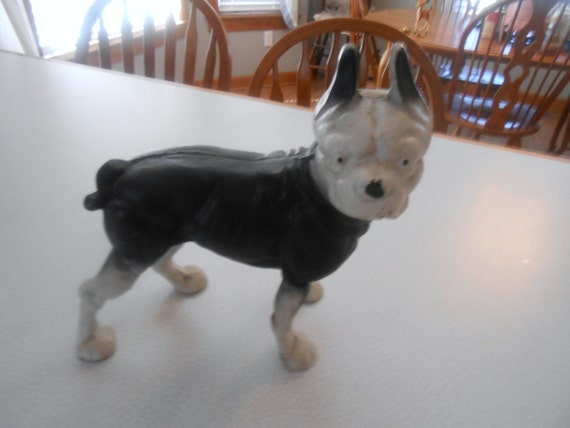 Vintage Cast Iron Dog Door Stop Boston Terrior Bull Dog Etsy