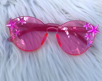 Flower Sunglasses Handmade Neon Rave DAISY Acid House Festival Glasses Lucite