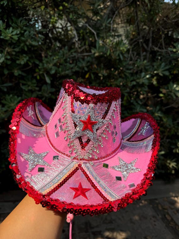 Original Pink Pony Hat- RED Trims (made to Order Item): THE  display picture 1
