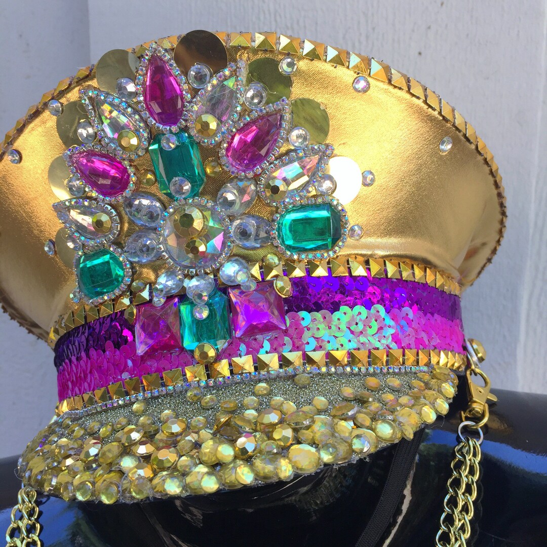 Glistening Gold Captain's Hat Festival Hat Military Hat Etsy