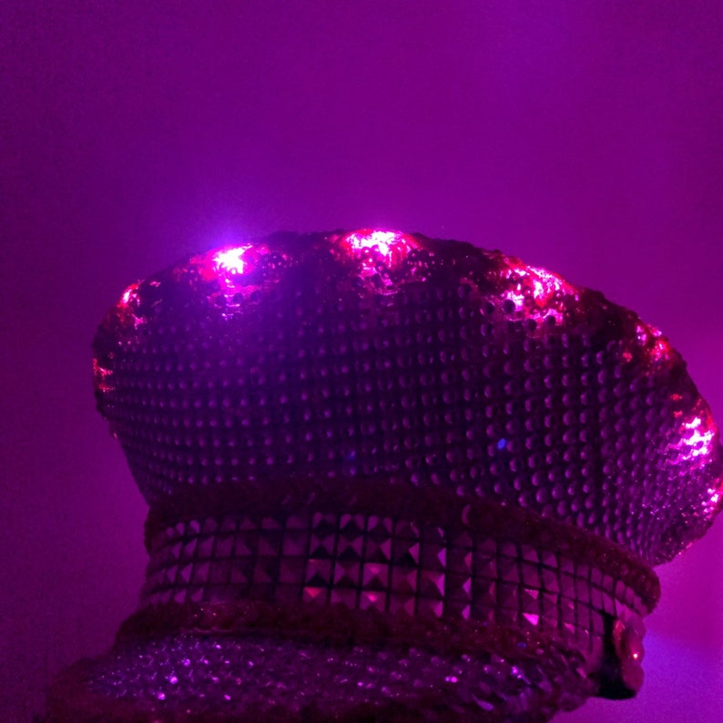 desert hearts yacht party fuchsia edc ultra Magenta Mood LED Captain/'s Hat: festival fashion rave wear pink bachelorette party