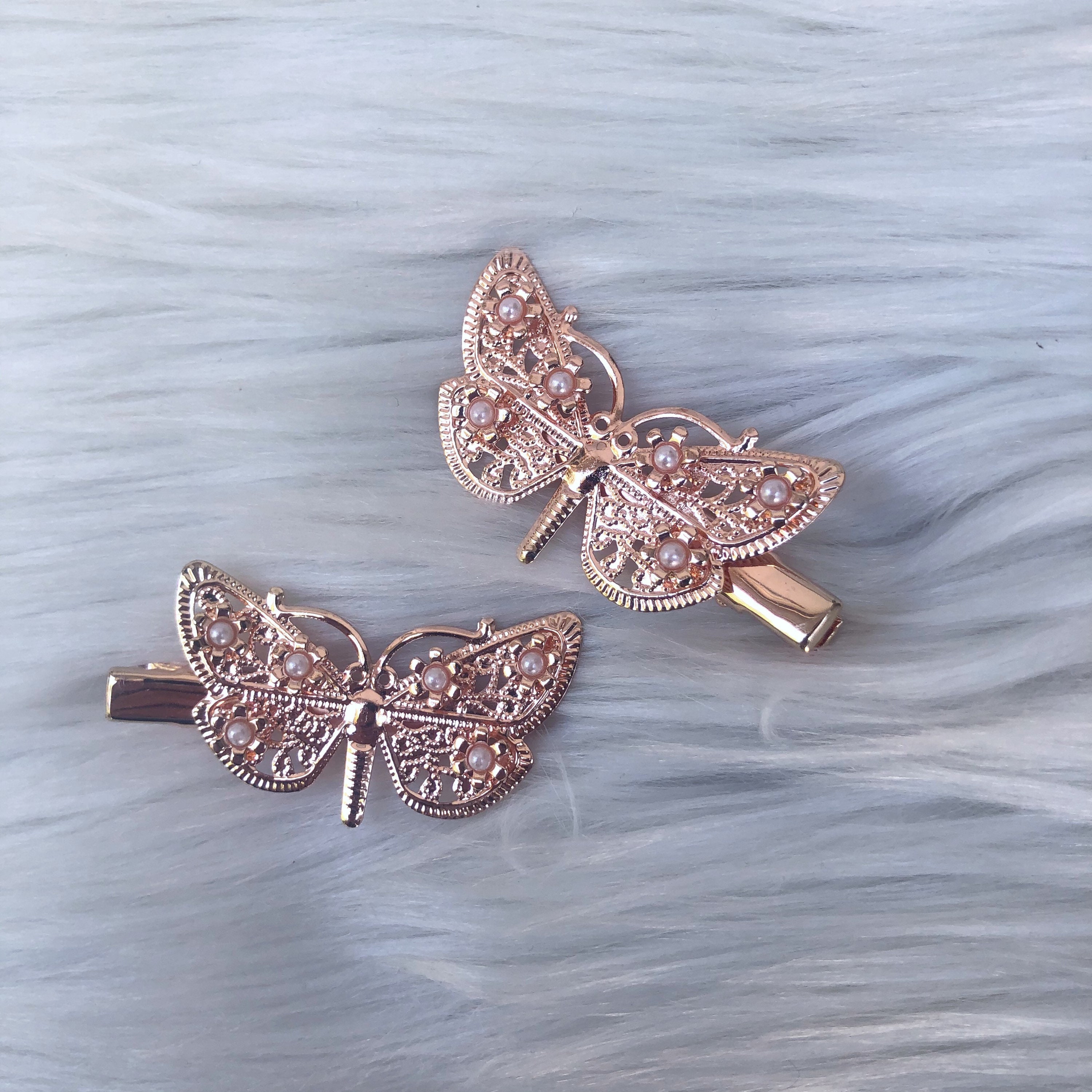Rose Gold Butterfly Hair Clips 2: Rave 