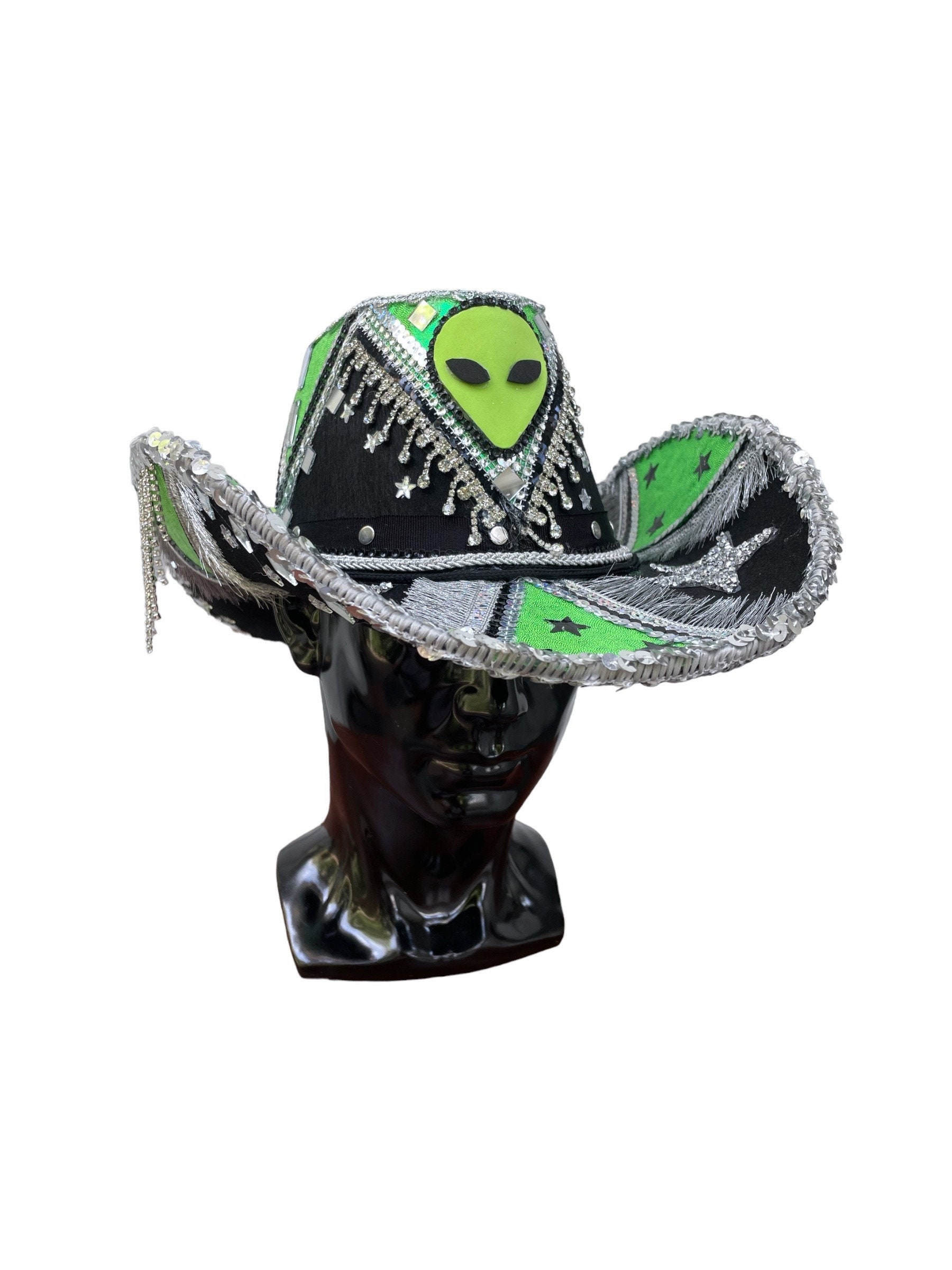 Space Cowgirl Alien Hat (made to Order Item) | Festival Outfit | Cowboy ...