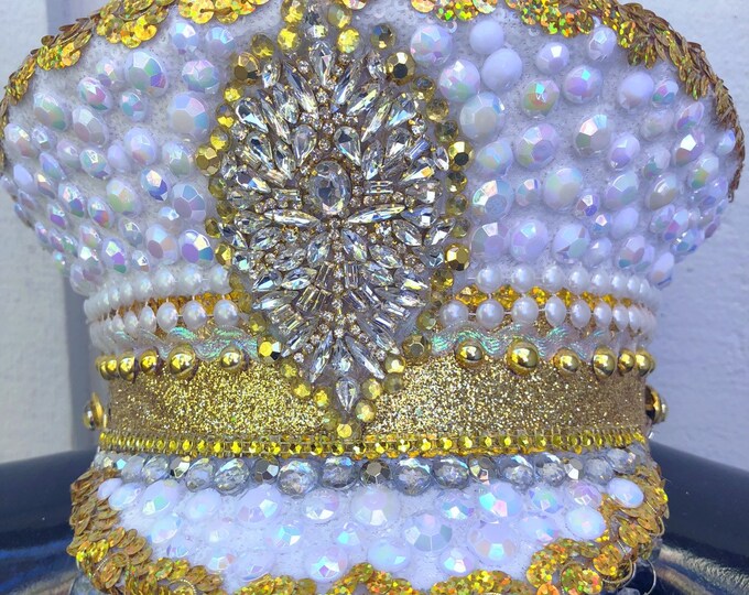 Michelle Pfeiffer White Gold Captain's Hat Festival Hat Etsy