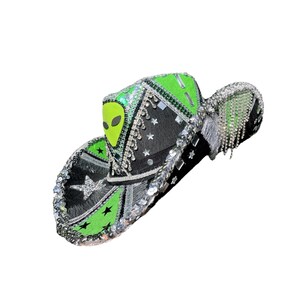 Space Cowgirl Alien Hat (made to Order Item) | Festival Outfit | Cowboy ...