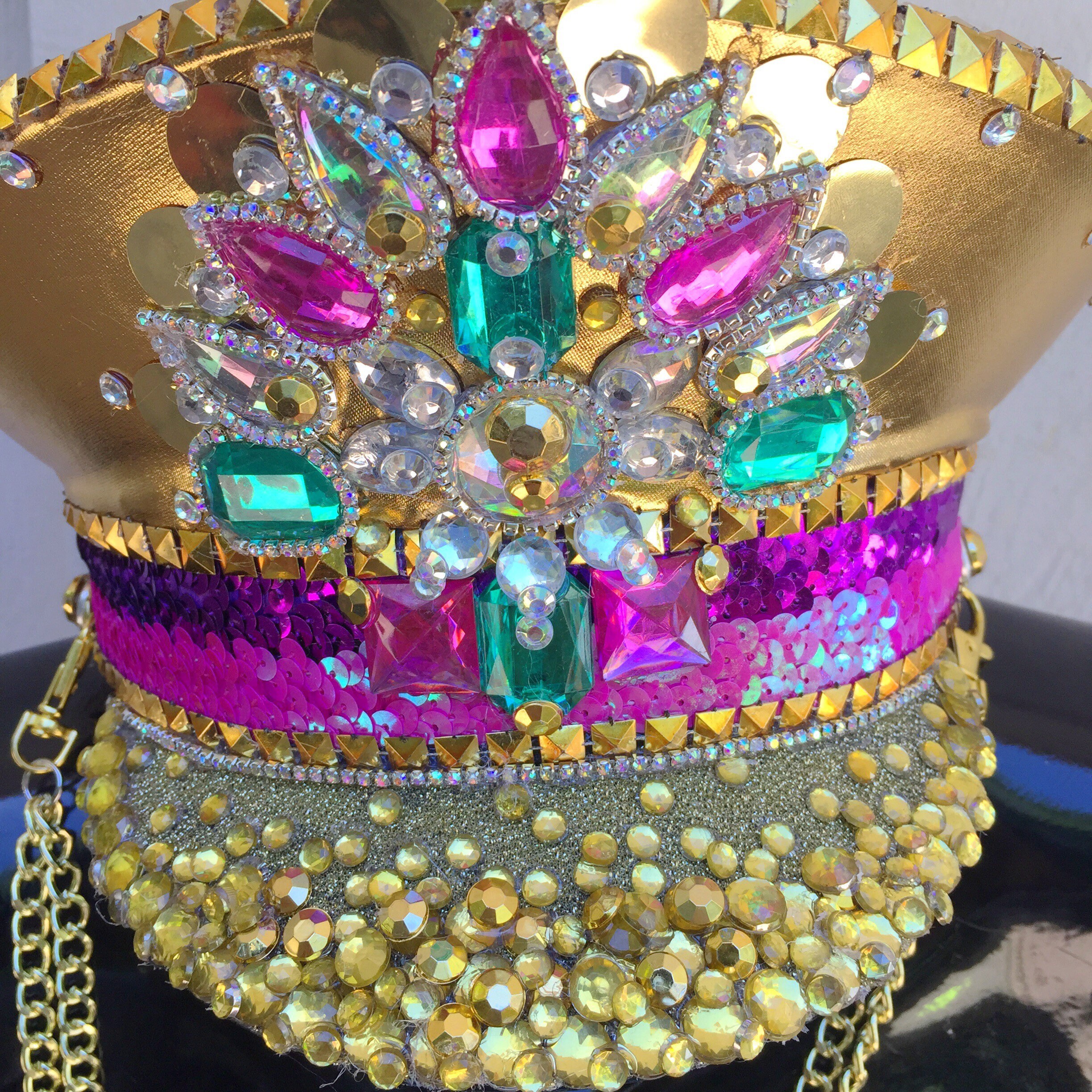 Glistening Gold Captain's Hat Festival Hat Military Hat Etsy