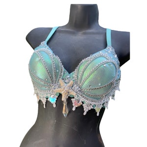 DIY Mermaid Bra Kit, Mermaid Rave Bra, Choose Color Bra NOT