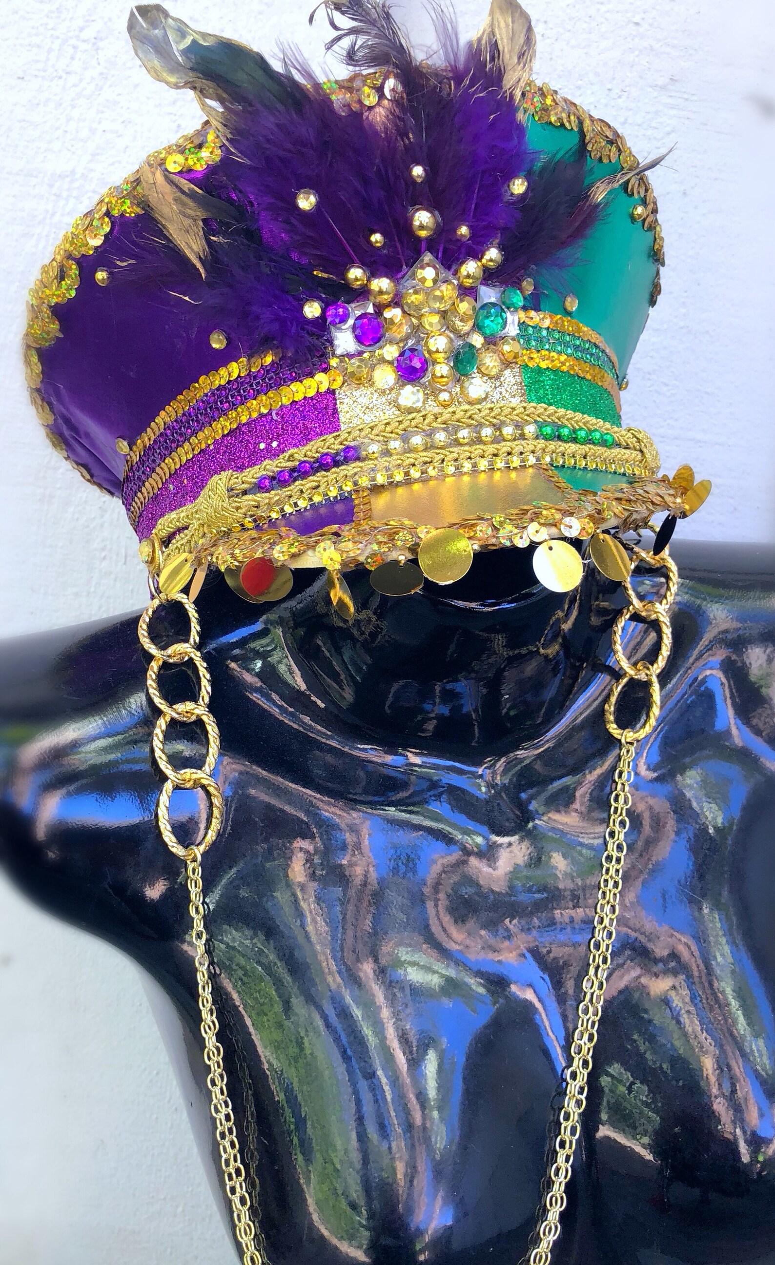 Mardi Gras LED Captains Hat Festival Hat Military Hat Rave Etsy