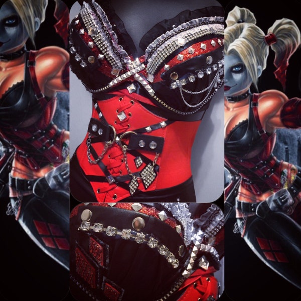 Noyra- Harley Quinn/ zelda  Outfit- Rave wear, rave outfit, edm, edc, festival, rave, halloween, costume