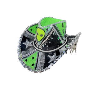 Space Cowgirl Alien Hat (made to Order Item) | Festival Outfit | Cowboy ...