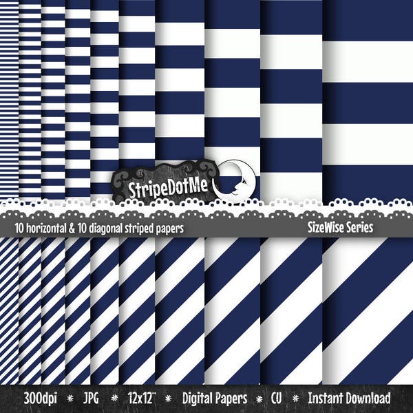 Navy Digital Paper, Blue Digital Paper, Navy Stripes, Navy Digital, Navy Background, Blue Stripes, Stripes Paper, Blue Paper, Stripes, 00031