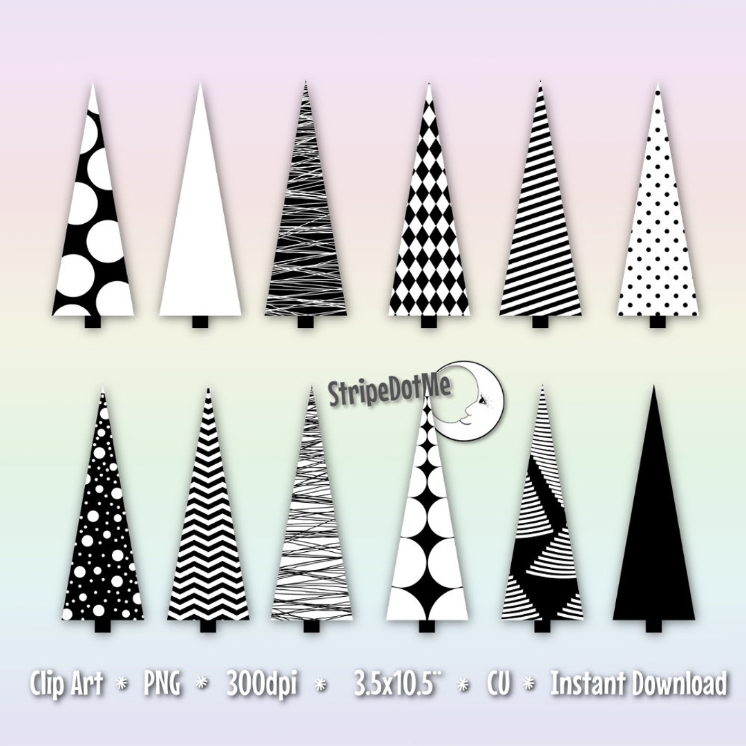 Christmas Tree, Clip Art, Transparent Background, Winter Clipart, Black