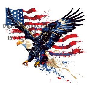 Imágenes Prediseñadas de águila americana, PNG de águila patriótica, diseño de águila calva americana, águila patriótica de bandera, diseño de camiseta patriótica, águila del 4 de julio