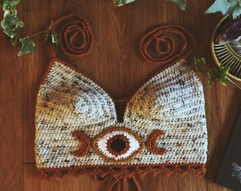 ALLEEN PATROON!!!! - Maantop met derde oog | Haakpatroon | Patroon gehaakte top | Gehaakte top
