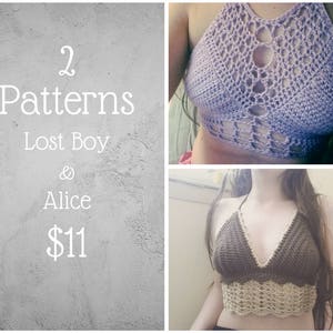 CROCHET PATTERNS | 2 Crochet Halter Top | Crochet Top | Crochet Bra | Festival Top | Crop Top | Summer Top | Bralette | SmallTownCoven