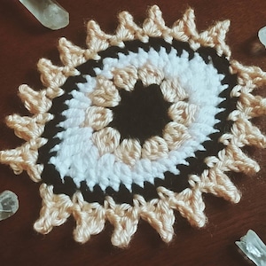 CROCHET PATTERN | Crochet Eye Applique Pattern | Beginner Friendly Crochet Pattern | Third Eye | Crochet Patch Pattern | SmallTownCoven