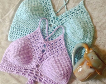 PATRONES DE GANCHILLO / 3 Patrones de tops de crochet / Patrones de bralette de crochet / Patrones de crochet para principiantes / SmallTownCoven