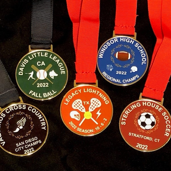 Award Medal with Ribbon | Custom Medal | Custom Trophy | Medal | Personalized Medal | Team Award | Sport Award | Gold Medal