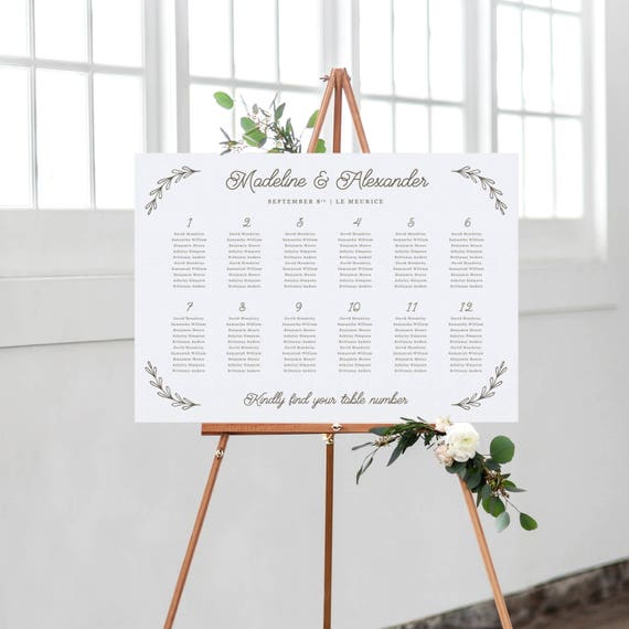 Free Wedding Seating Chart Template Microsoft Word