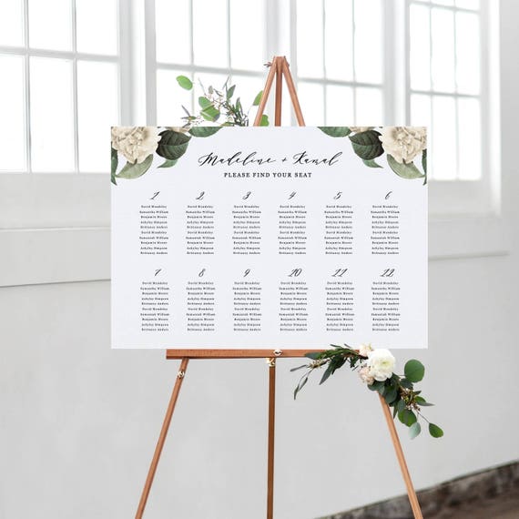 Seating Chart Template Etsy