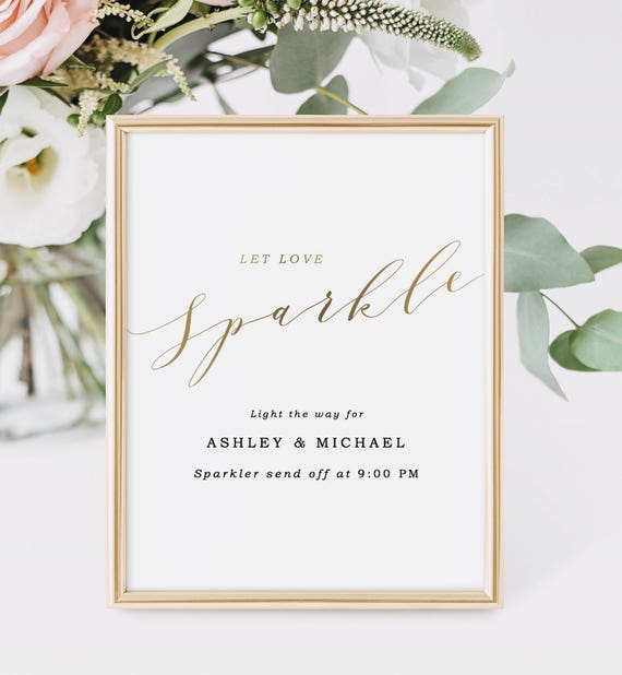 Let love glow sign ~ Wedding Sign Wedding Decor ~ Sparkler send off Sign