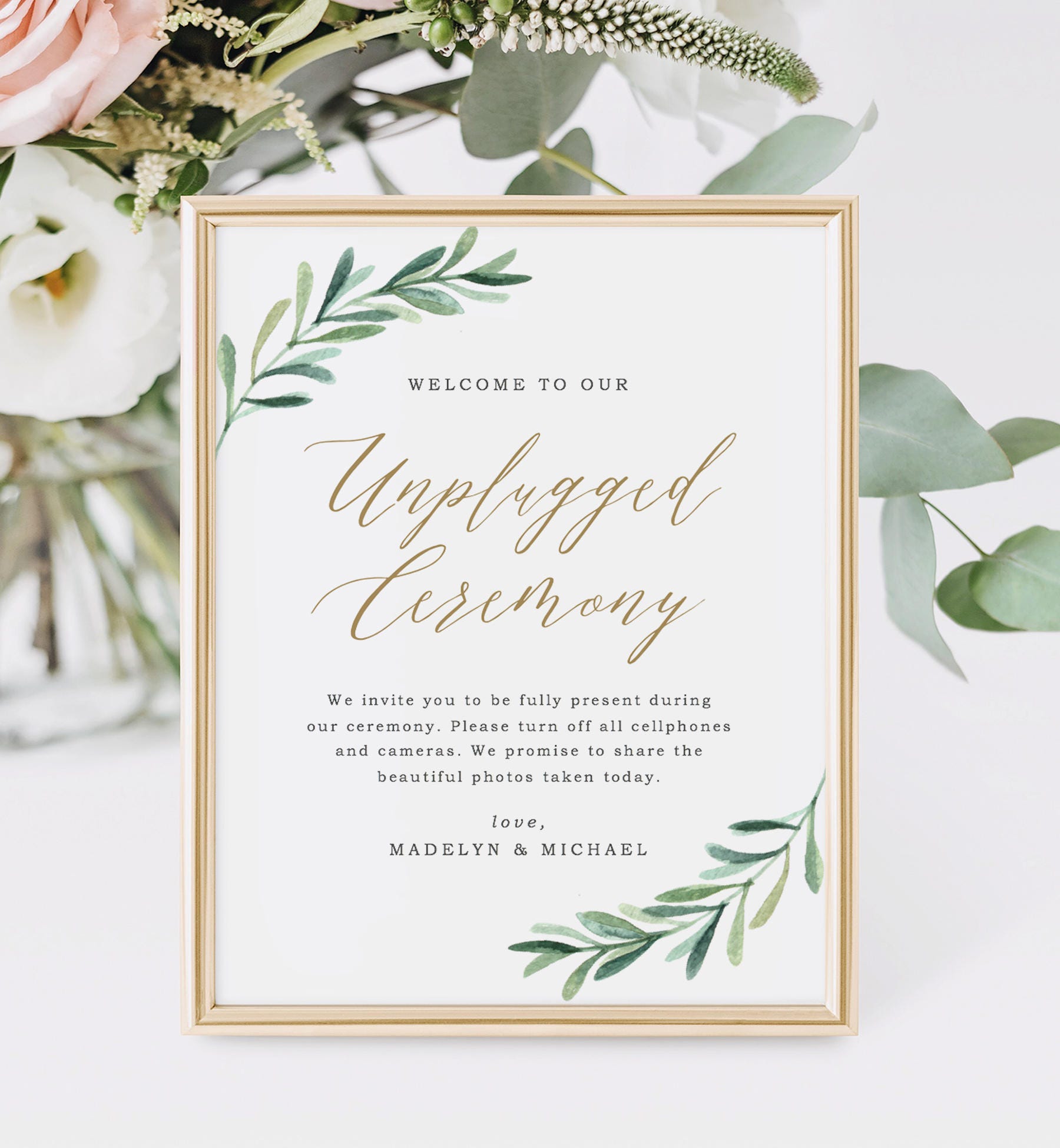 Unplugged Ceremony Sign, Wedding Unplugged Sign, Wedding Signs, Print…