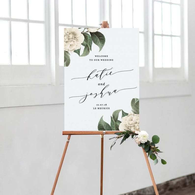 Common Wedding ceremony Welcome Indication Template, Greenery Printable Welcome Poster, Calligraphy Welcome Signal Editable inside of Term and Web pages graphic regarding Welcome Sign Template named Classic Marriage ceremony Welcome Signal Template, Greenery Printable Welcome Poster, Calligraphy Welcome Indicator Editable within just Term and Internet pages