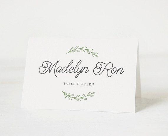 Printable Place Card Template Wedding Place Cards Escort Etsy Singapore