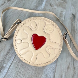 Jammy Dodger Crossbody Bag - Leather Handbag - Quirky Bag