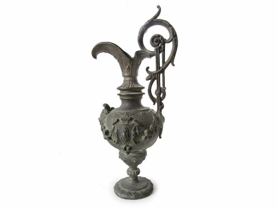 Rustic 19th Century Victorian Ornate Decorative Ewer Pitcher Etsy