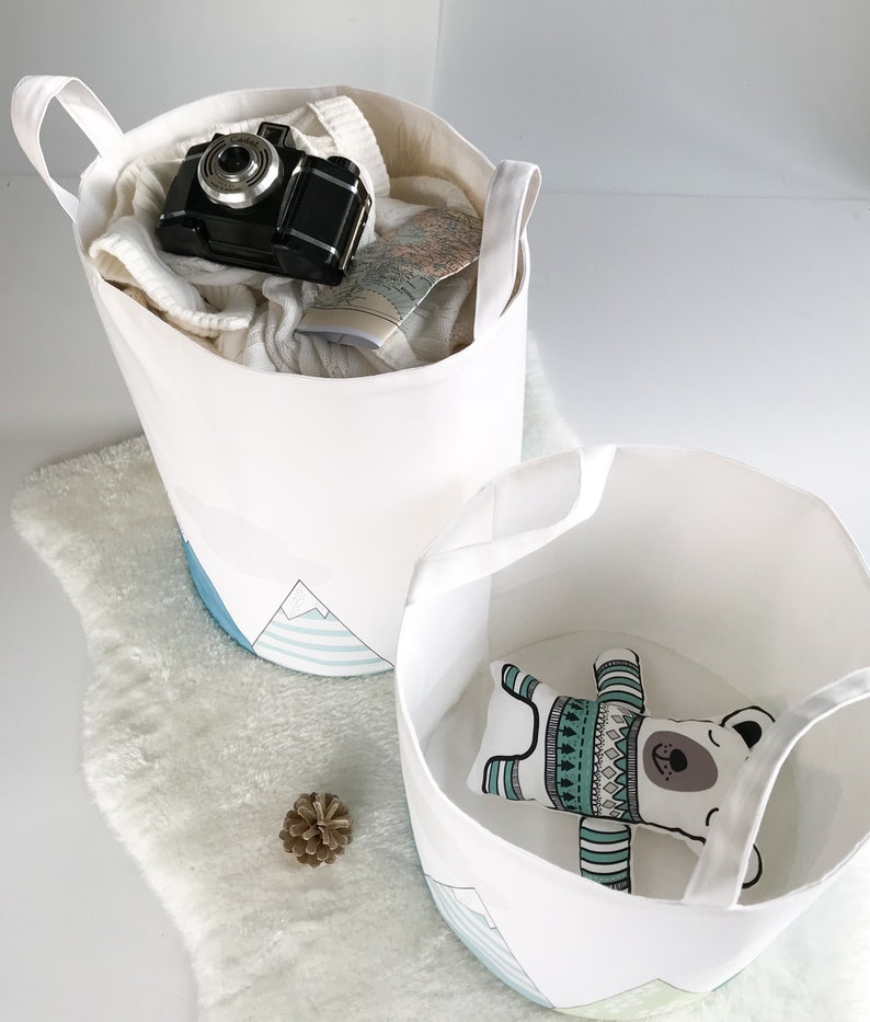 Childrens Toy Storage Basket. Canvas Nursery Laundry Basket. Etsy