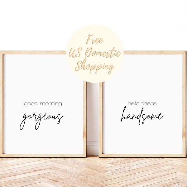 His and Hers Signs Bathroom Decor, Bathroom Prints Set of Two, His and Her Wedding Gift, Couples Bathroom Decor