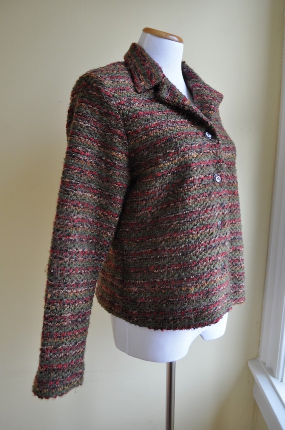 Classic Retro Mohair Blend Woven Blazer Jacket